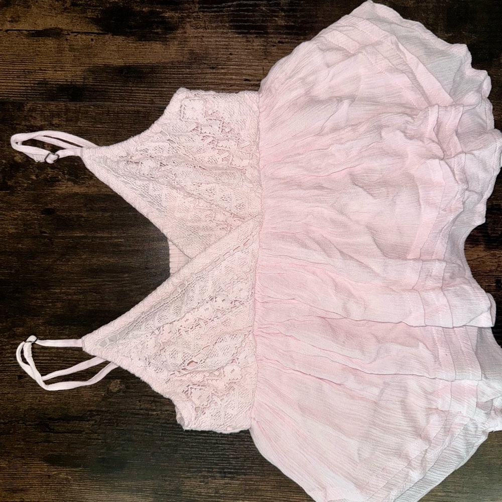 Baby Pink Hollister Babydoll Spaghetti Strap Top - Picture 2 of 6
